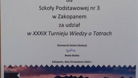 Turniej Wiedzy o Tatrach
