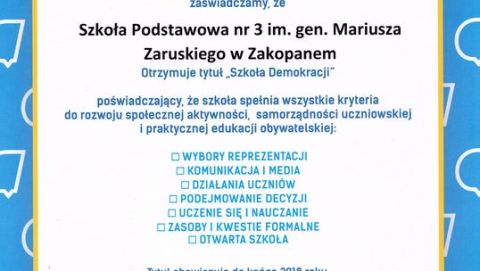 Nasza Szkoła – Szkołą Demokracji!